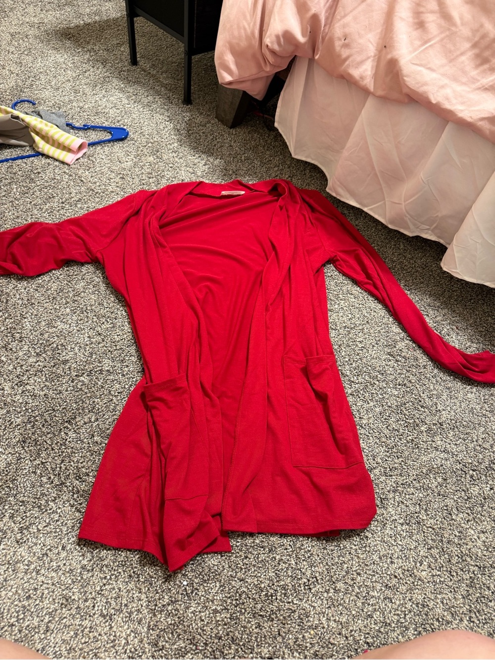 Zenana Red Open Front Cardigan